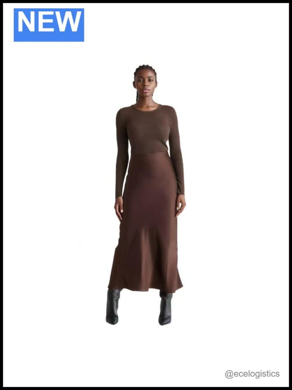 High Waist A-Line Midi Skirt Satin Office Wear to Work